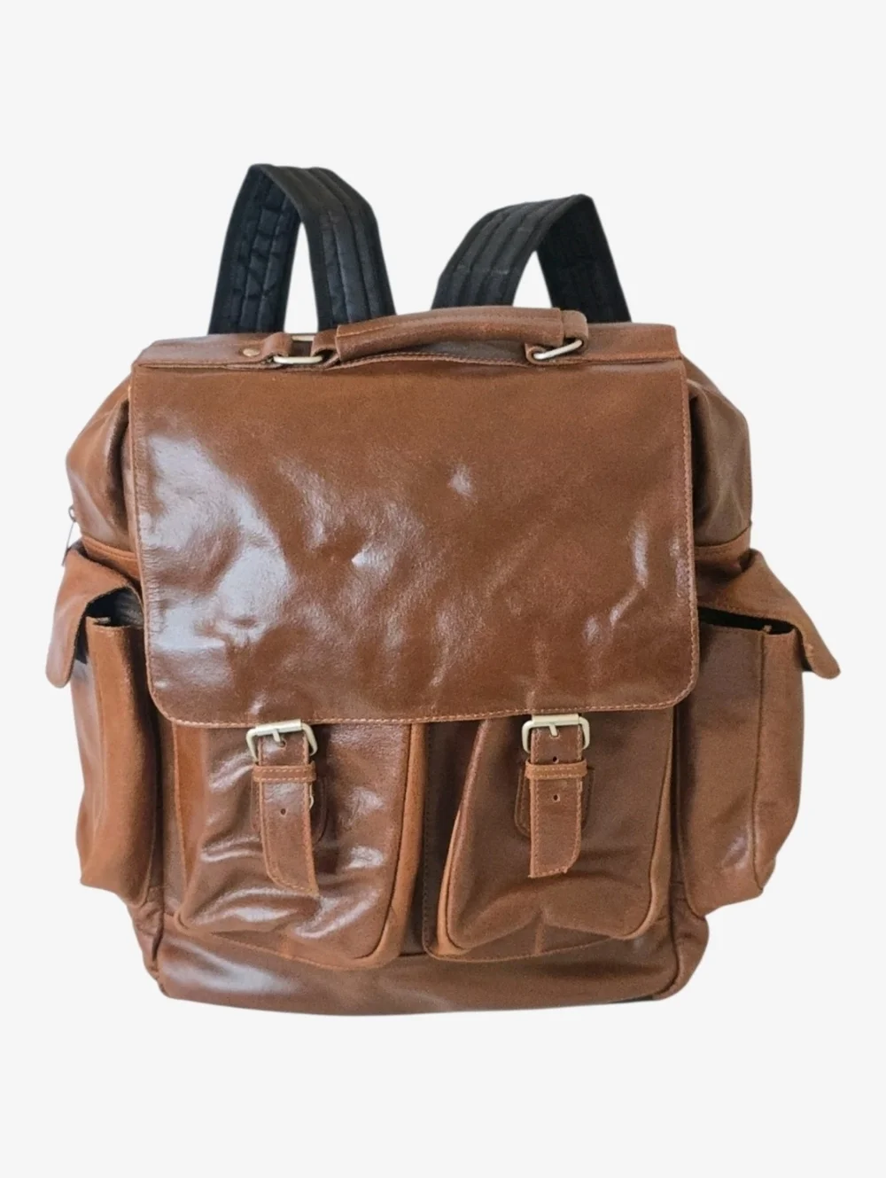 Wilson Leather Brown Backpack Rucksack Multi Pocket Laptop Travel Bag